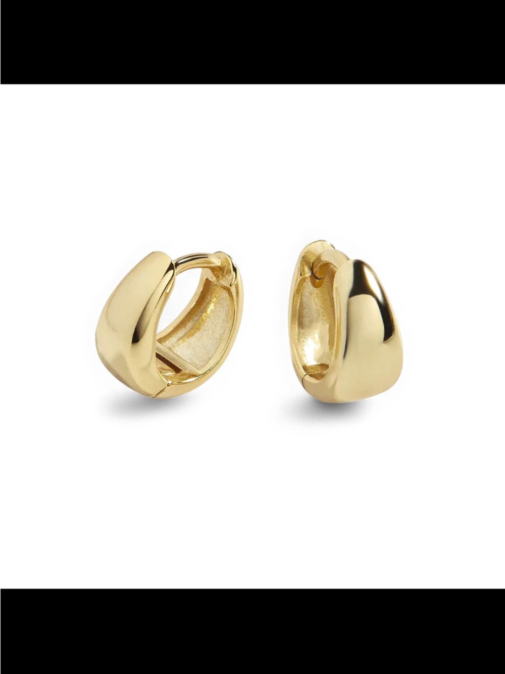 Sleek Polished Gold Huggie Hoop Earrings - Women's Jewelry